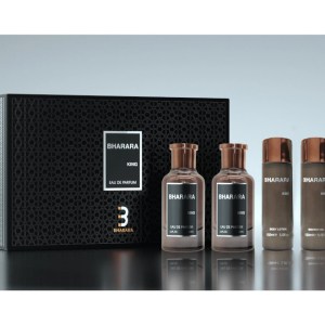 SET BHARARA KING (4 PC SET) 3.4 OZ EDP SP /3.4 OZ A/S /5.0 OZ SG